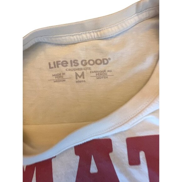 Life Is Good Math Graphic T-Shirt Medium Crusher Lite Cotton Blend White - Picture 3 of 4